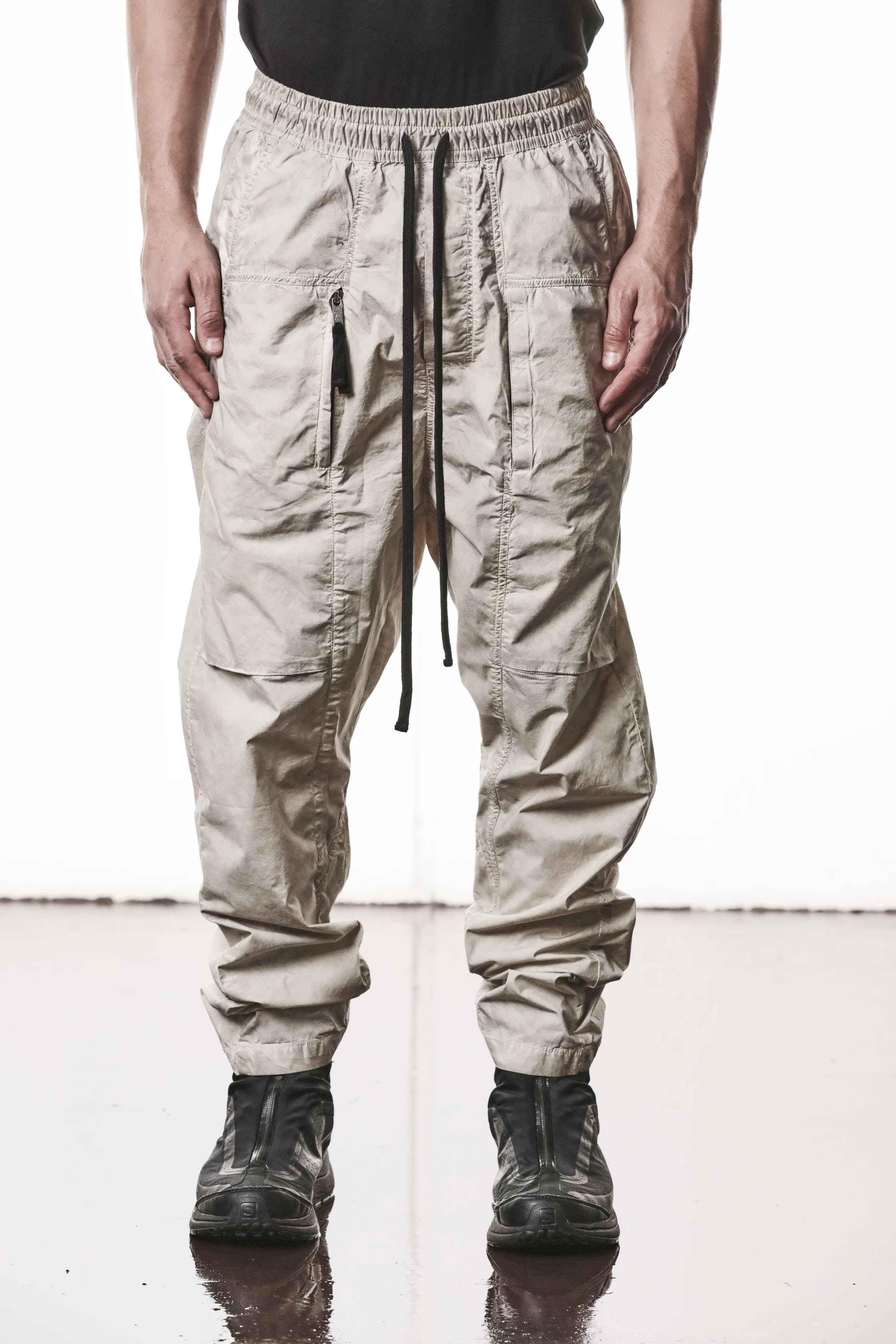 M P 34 Trousers - Vegetal Stone Cotton Elastane Men's Long Woven