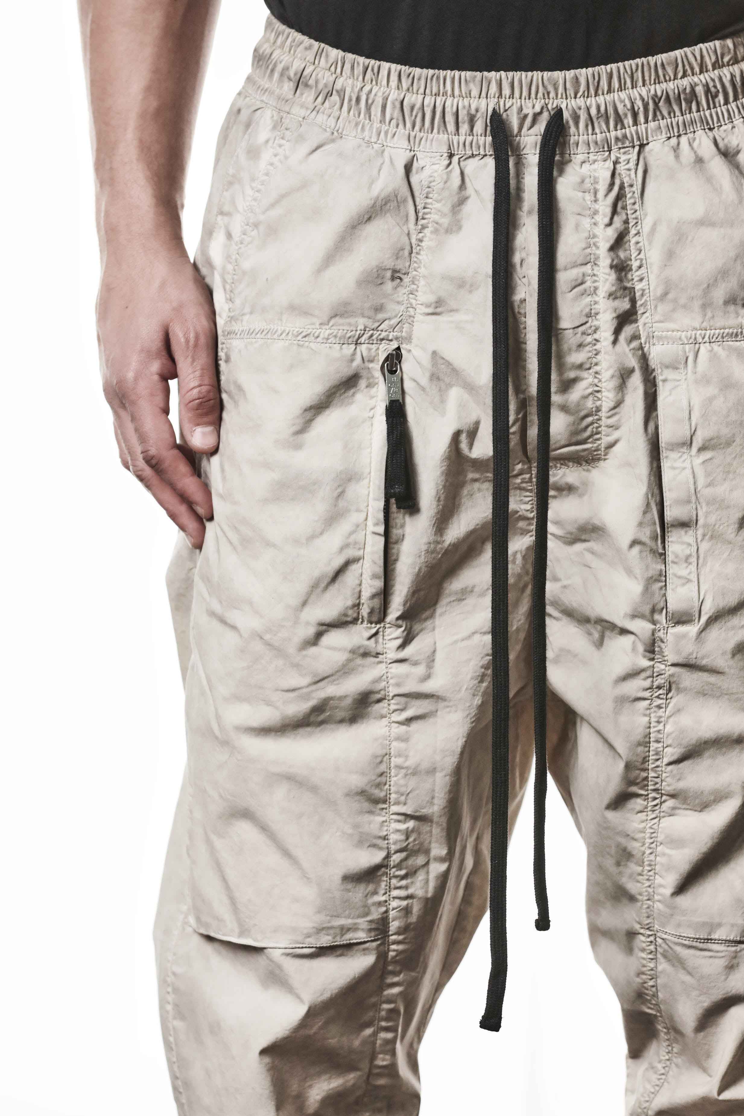 M P 34 Trousers - Vegetal Stone Cotton Elastane Men's Long Woven