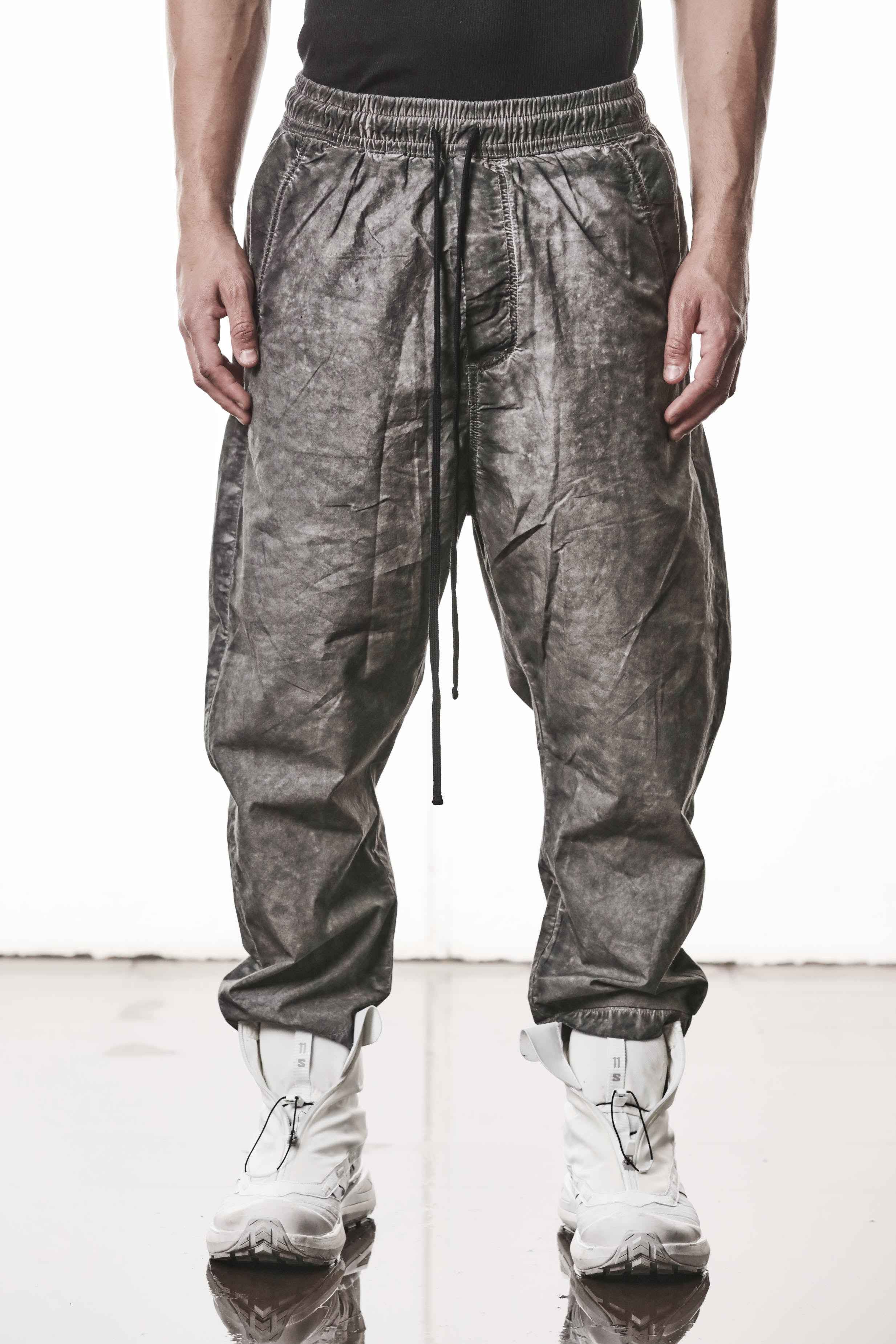 M P 38 Trousers - Vegetal Black Organic Cotton Men's Long Woven