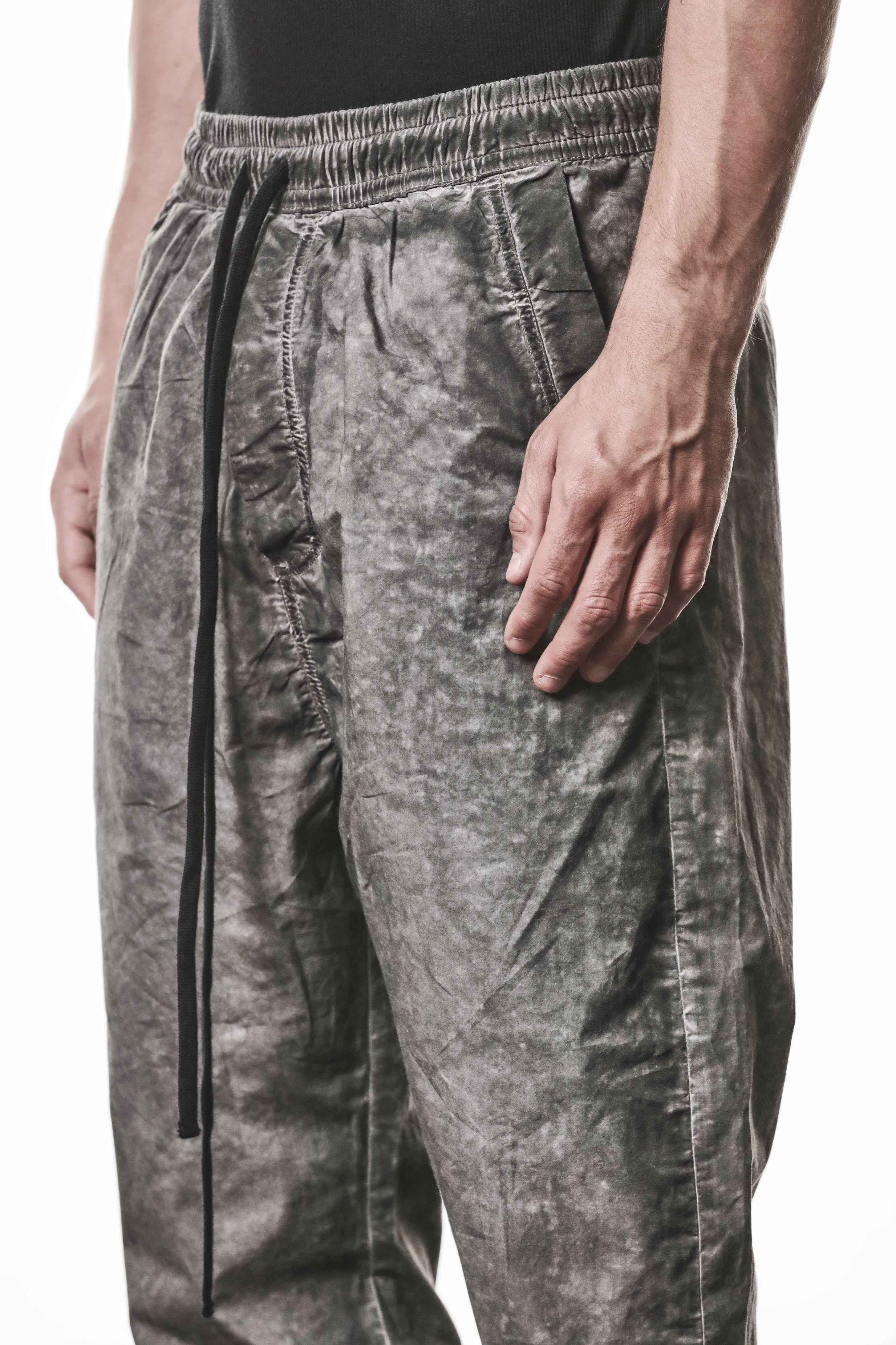 M P 38 Trousers - Vegetal Black Organic Cotton Men's Long Woven