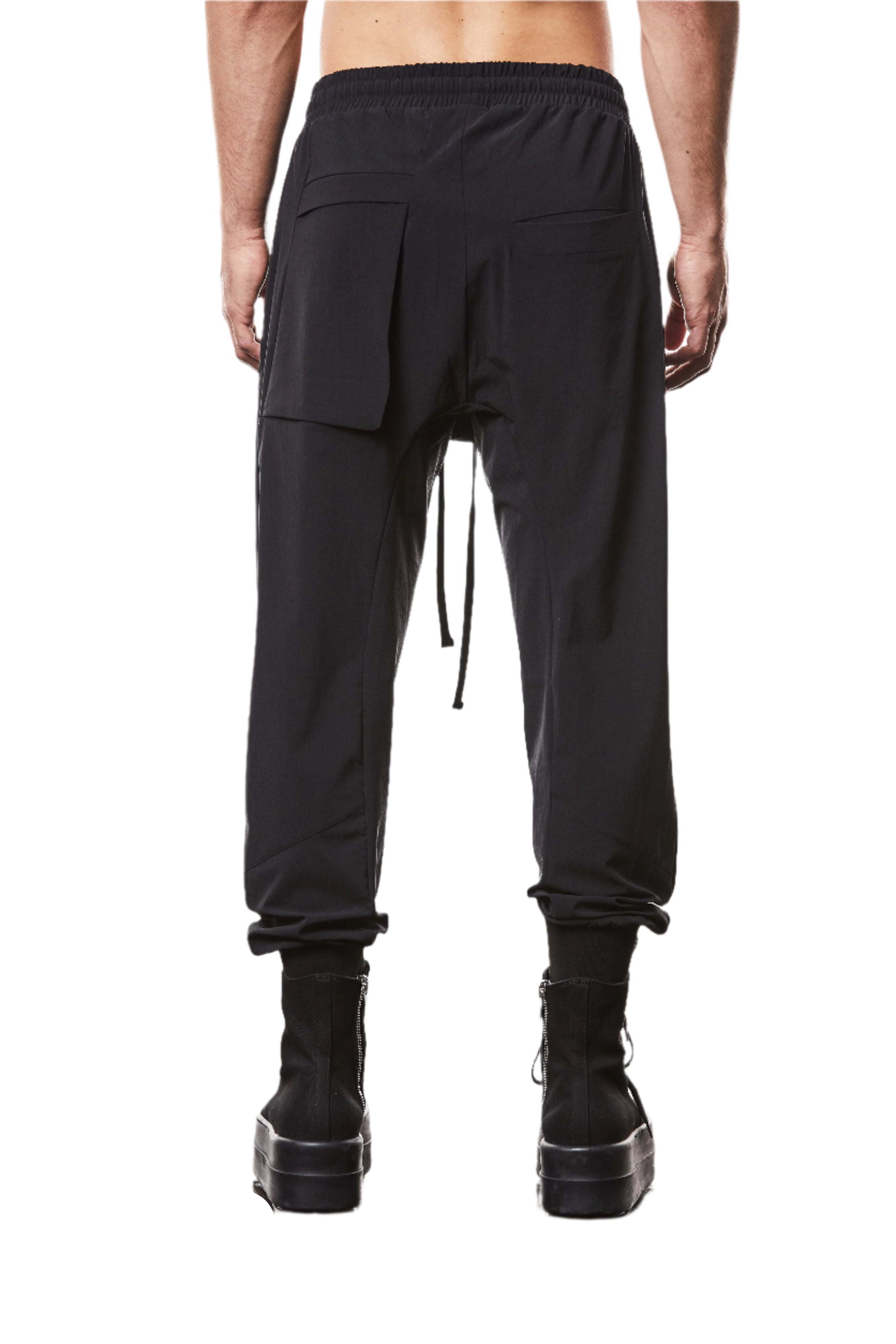 T3M ST 49325 drop crotch trousers black