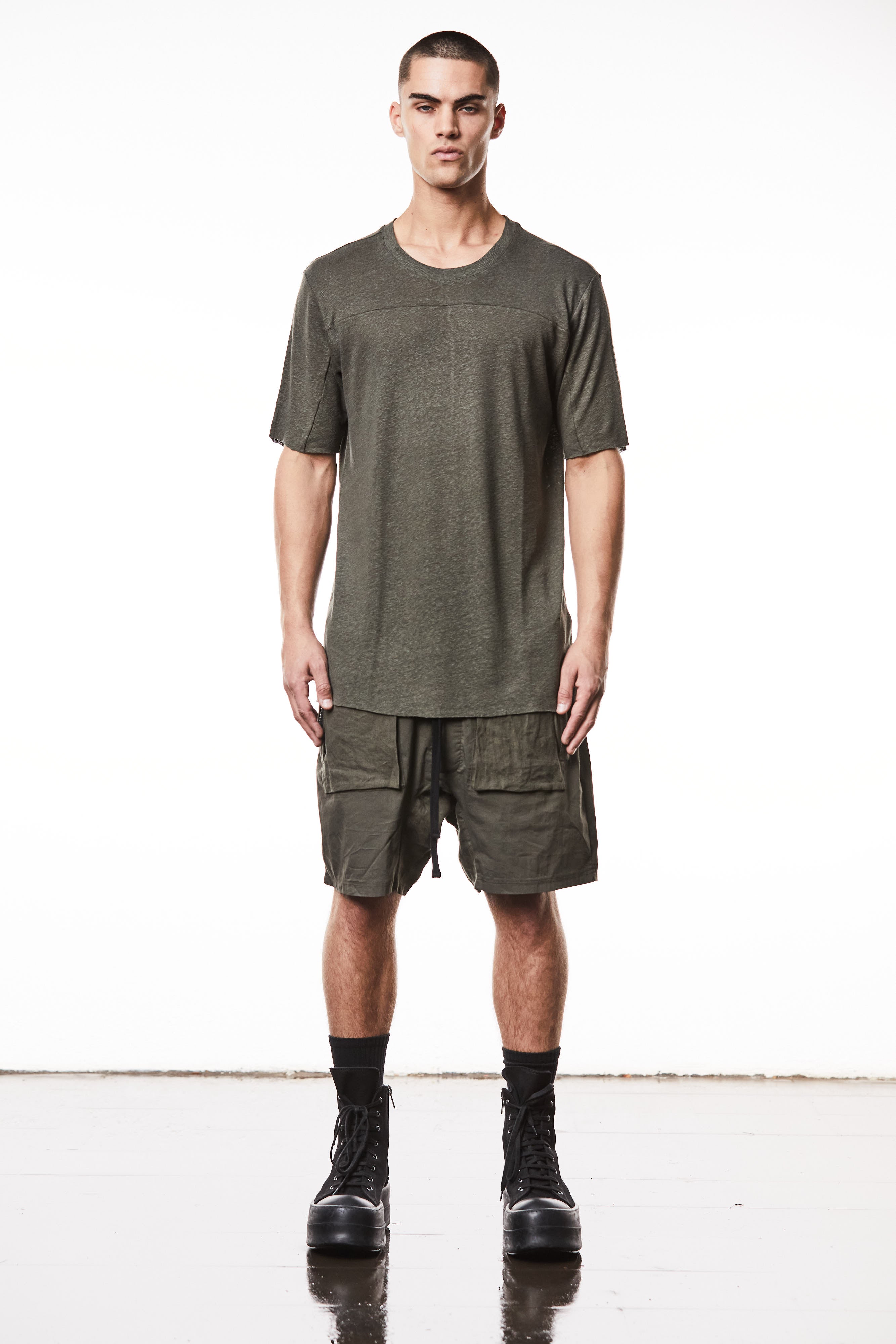 T3M TS 83125 round neck t-shirt in olive night