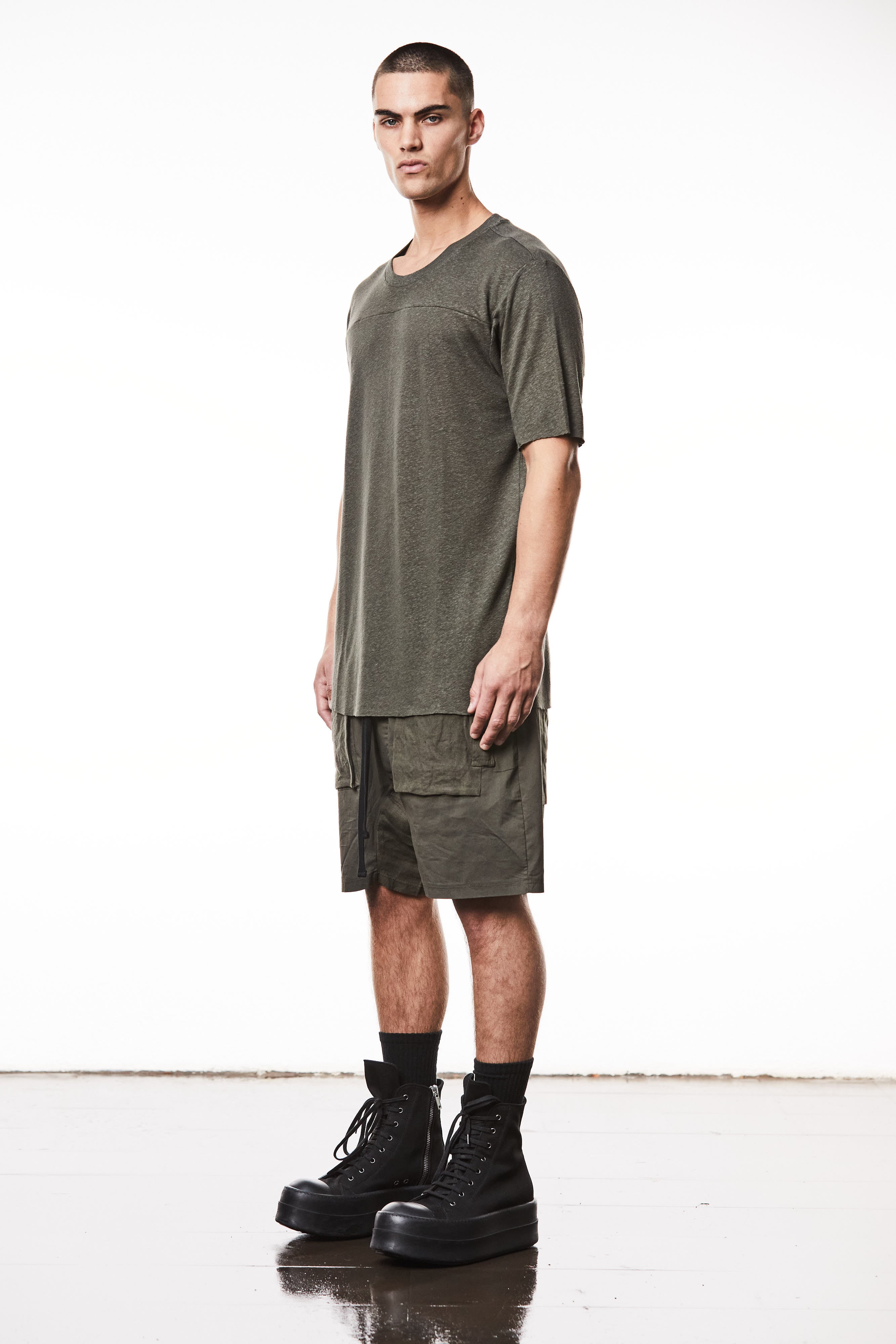 T3M TS 83125 round neck t-shirt in olive night