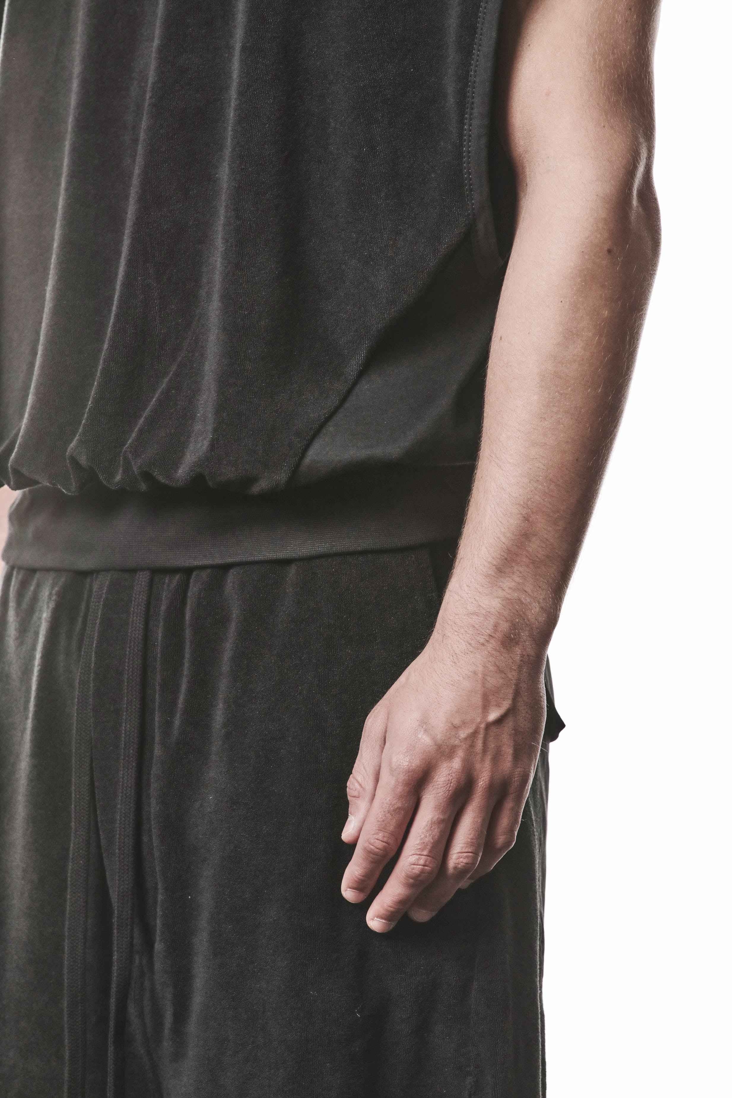 M TS 917 T-Shirt - Black Worked Knit Cotton Viscose Men's