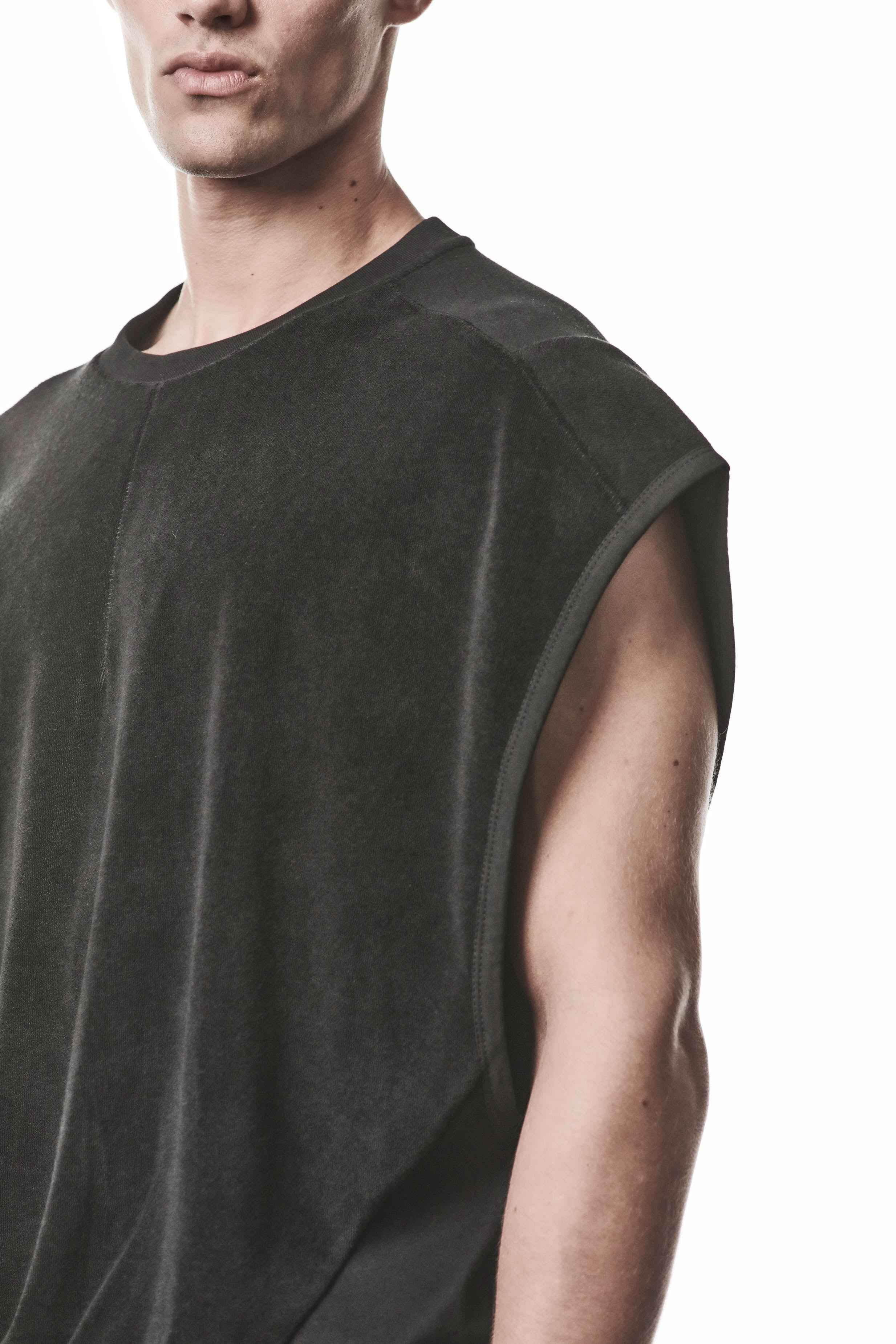 M TS 917 T-Shirt - Black Worked Knit Cotton Viscose Men's