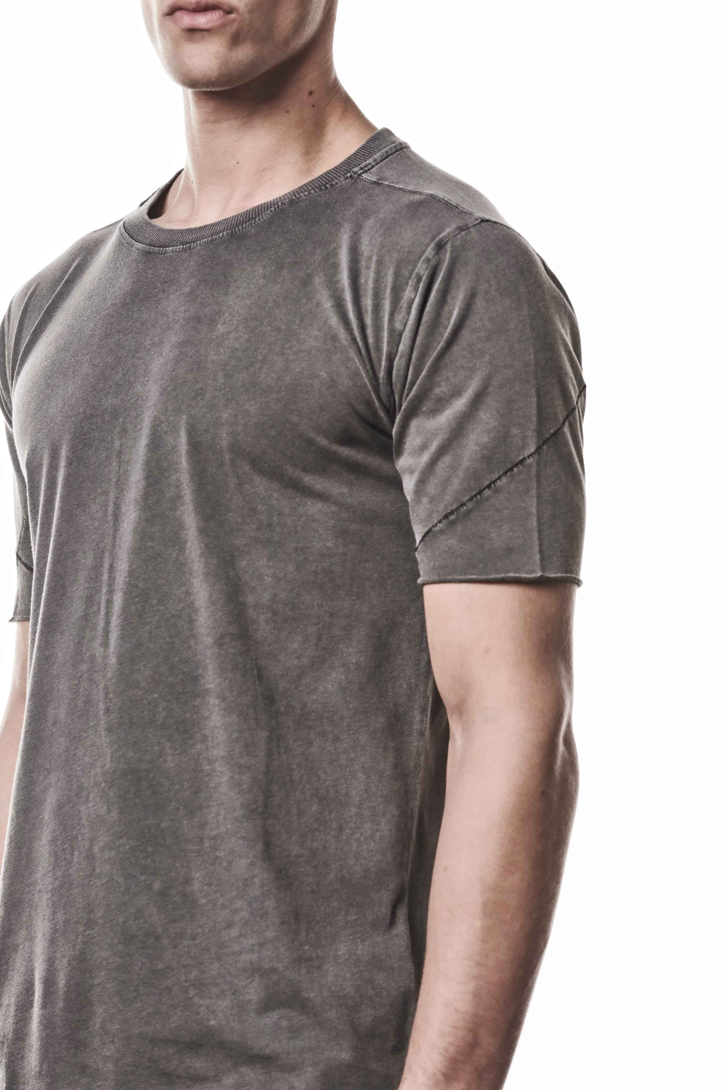 M TS 924 T-Shirt - Dark Used Gray Mottled Worked Knit Cotton Rib Men's