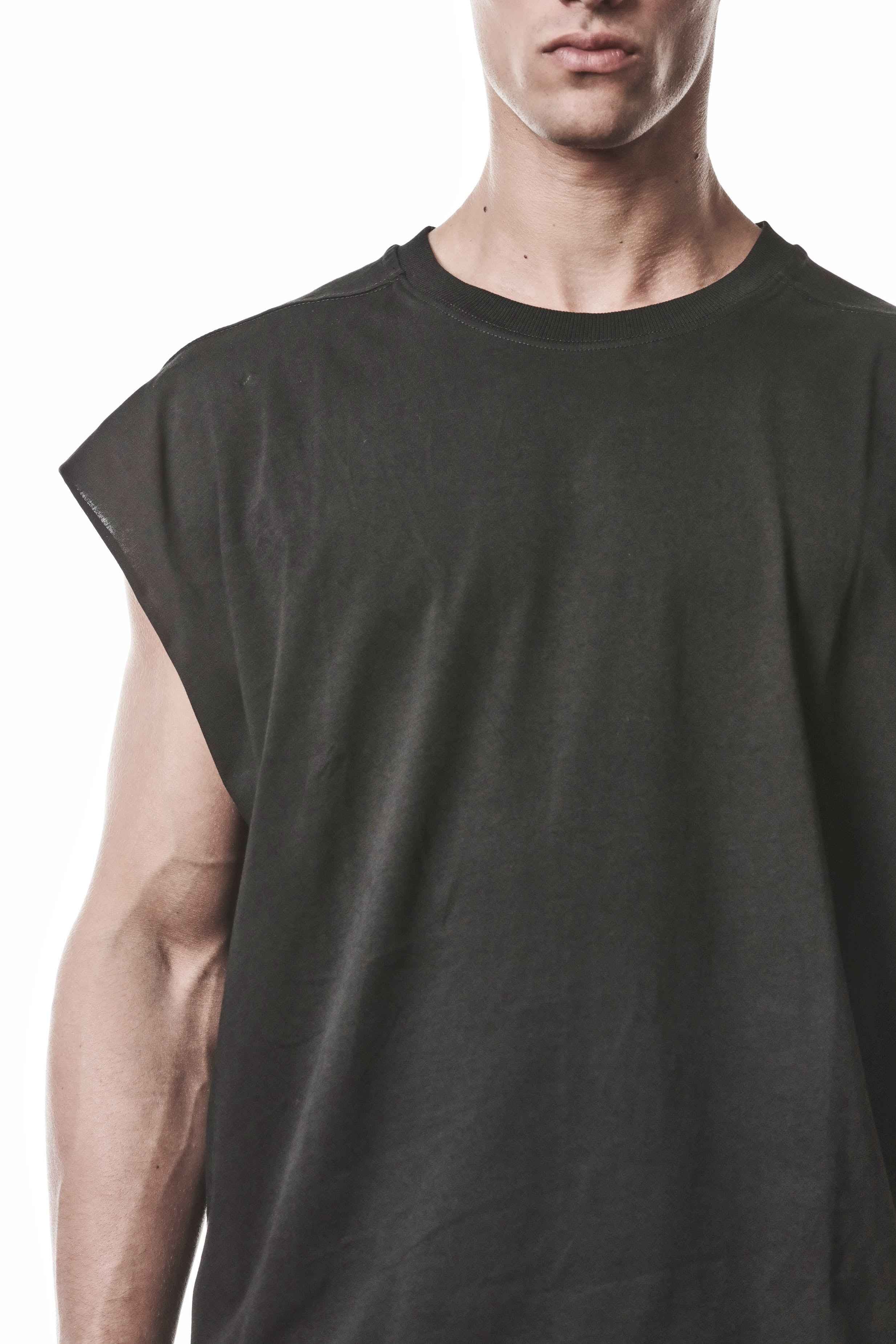 M TS 925 T-Shirt - Black Pure Cotton Worked Knit Stretch Rib Men's