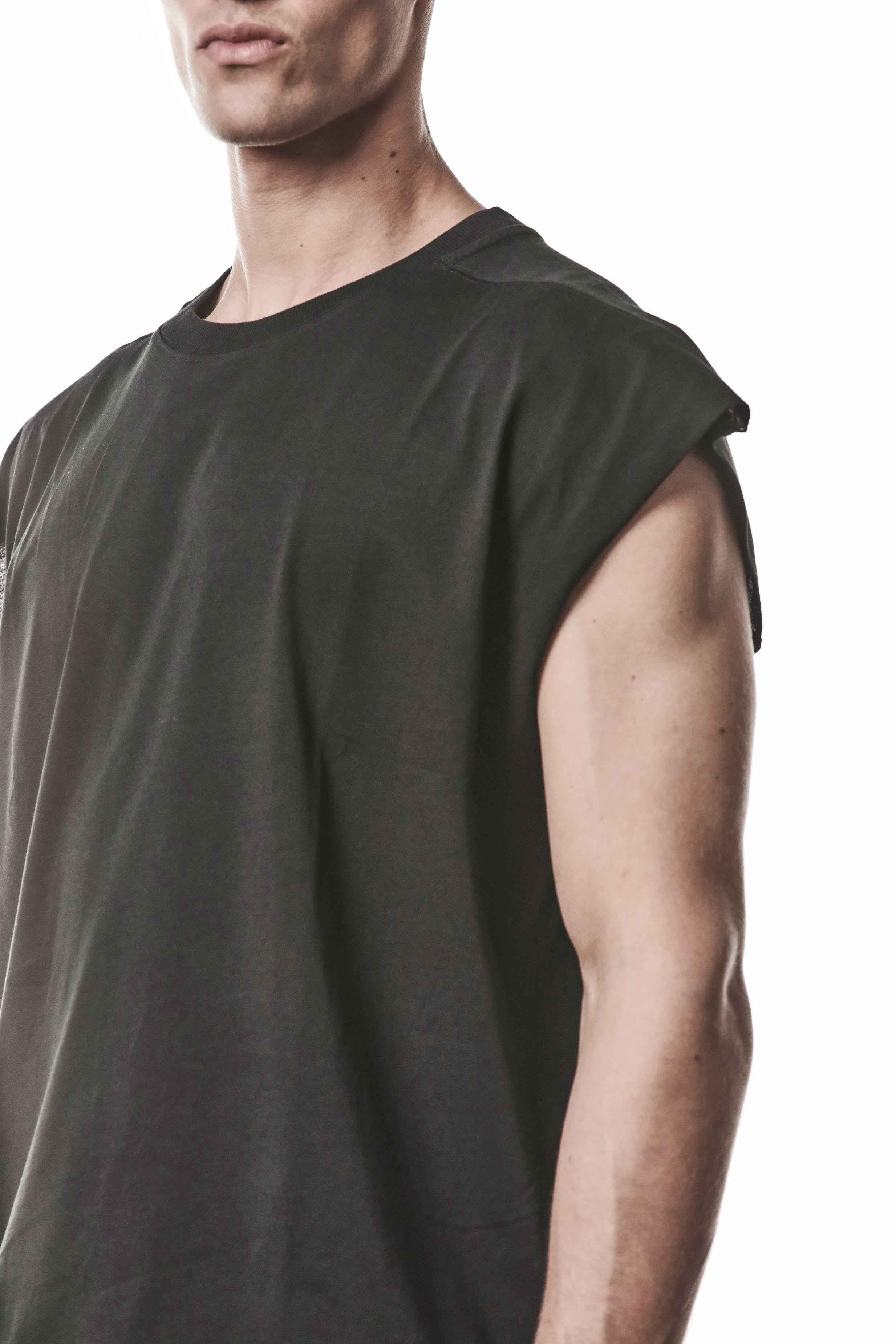 M TS 925 T-Shirt - Black Pure Cotton Worked Knit Stretch Rib Men's