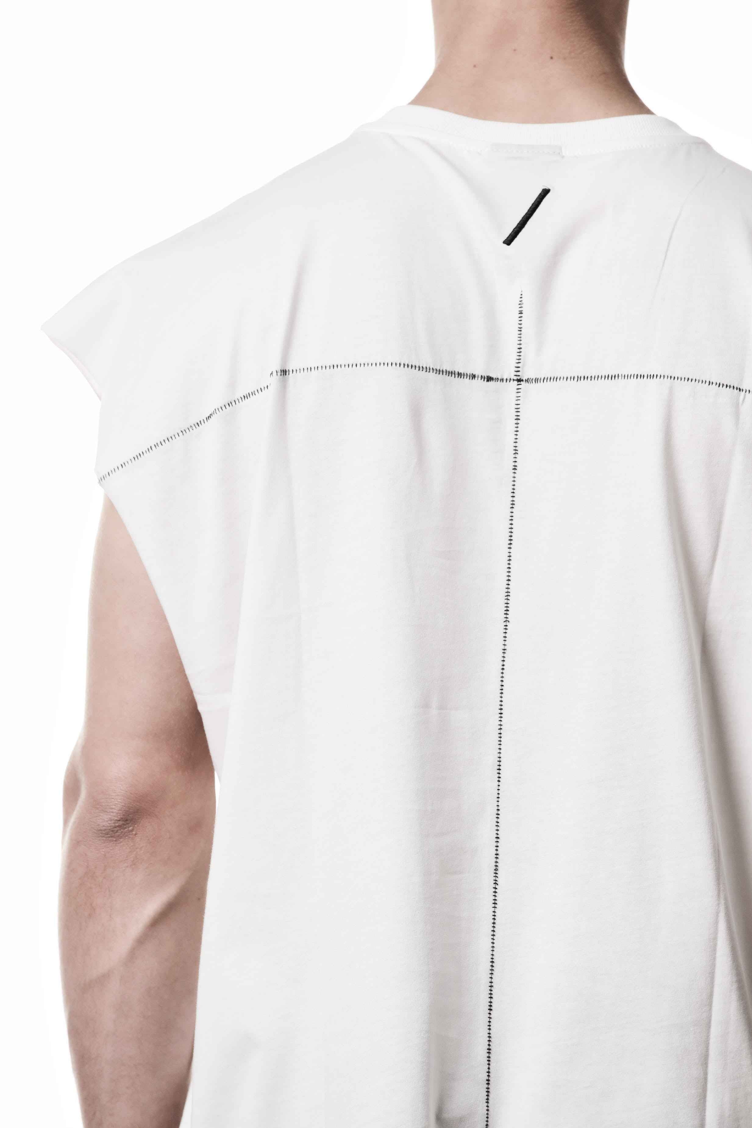 M TS 925 T-Shirt - Off White Pure Cotton Worked Knit Stretch Rib Men's