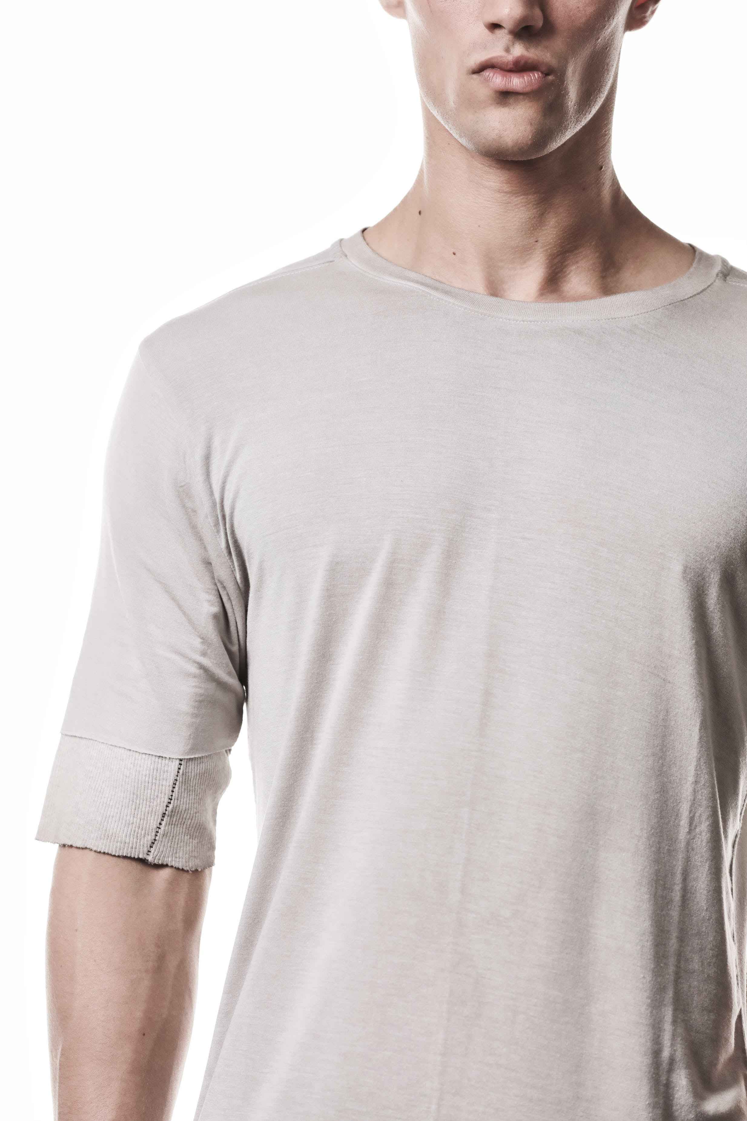 M TS 940 T-Shirt - Beige Cold Dye Stone Modal Elastane Cotton Linen Inserts Men's
