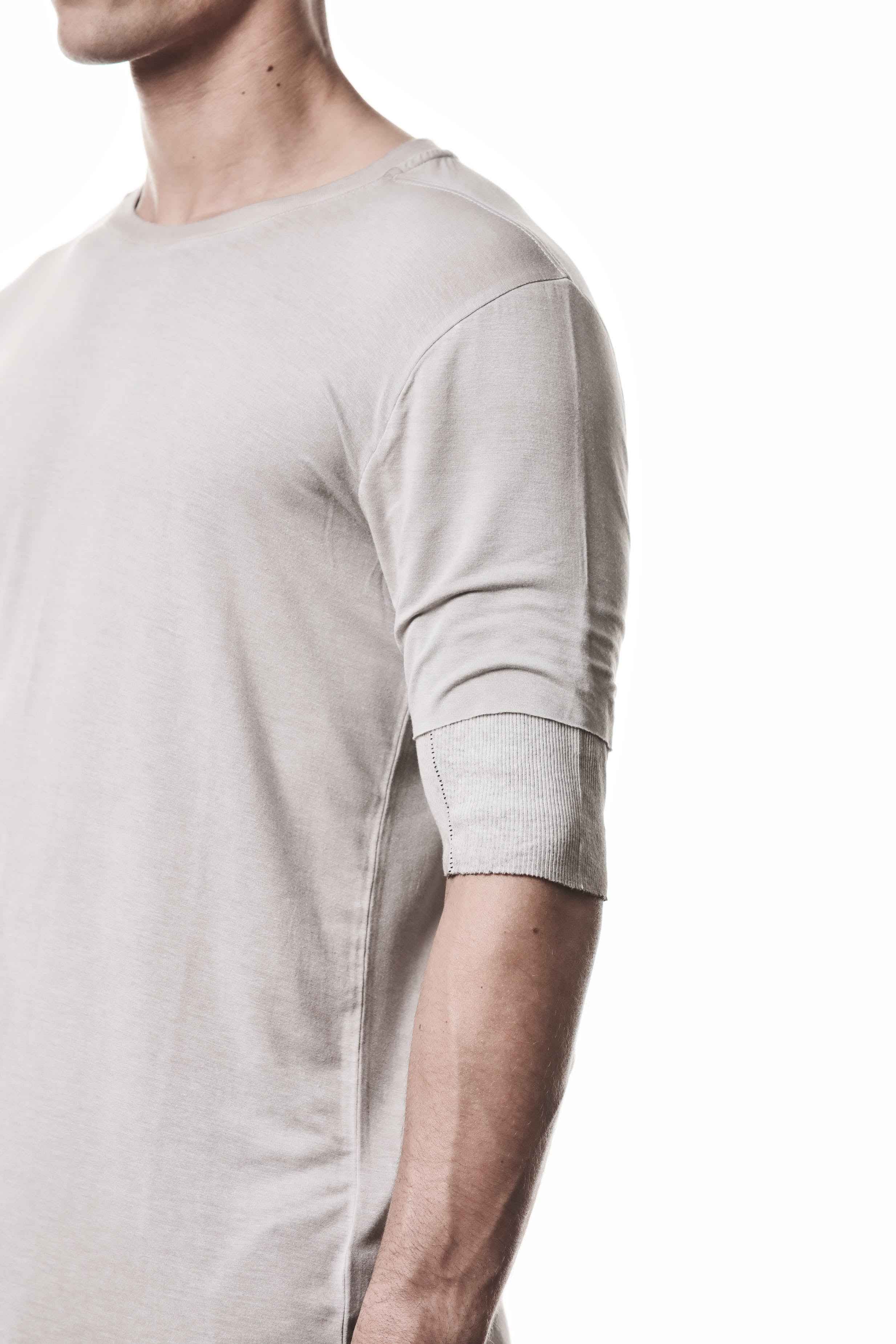 M TS 940 T-Shirt - Beige Cold Dye Stone Modal Elastane Cotton Linen Inserts Men's