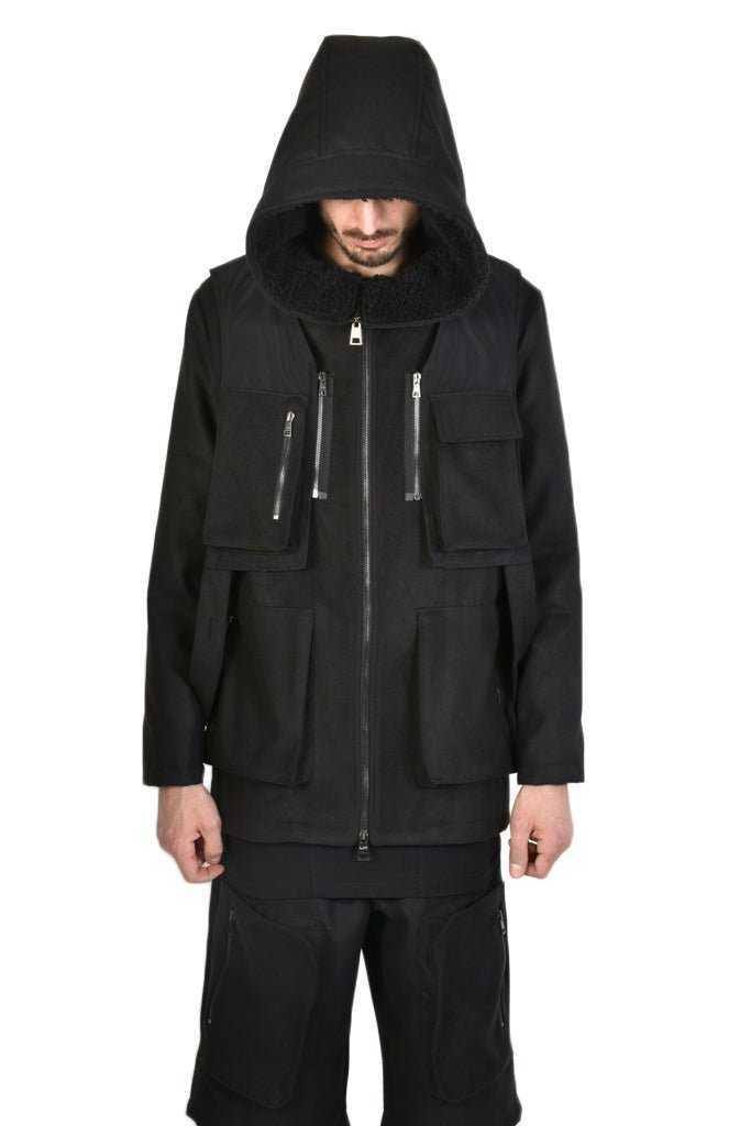 TR3B CONSPIRACY2325 BLACK Regular Cloth Coat