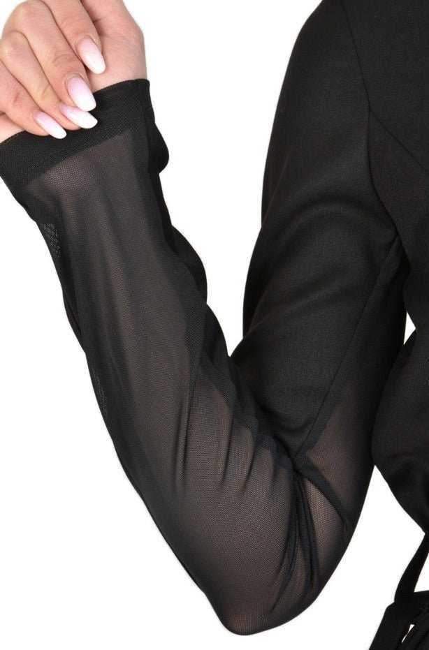 TR4B HULAHOOP2325 BLACK cool wool oversize asymmetric dress