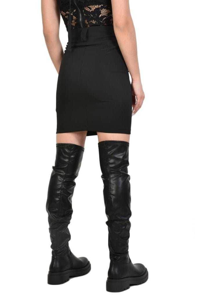 TR4B VALLADOLID23 Black Techno Stretch Skirt