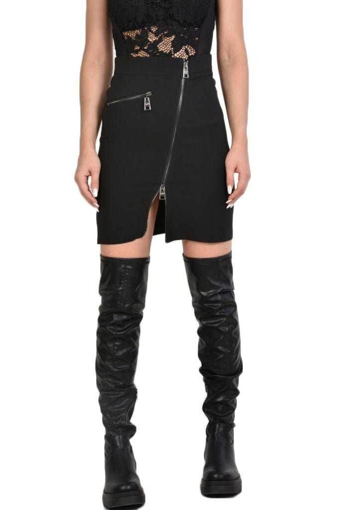 TR4B VALLADOLID23 Black Techno Stretch Skirt