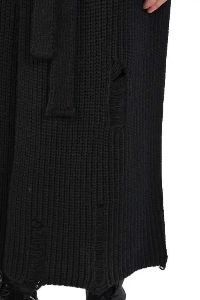 TR4J HOXLA2325 BLACK knit long cardigan
