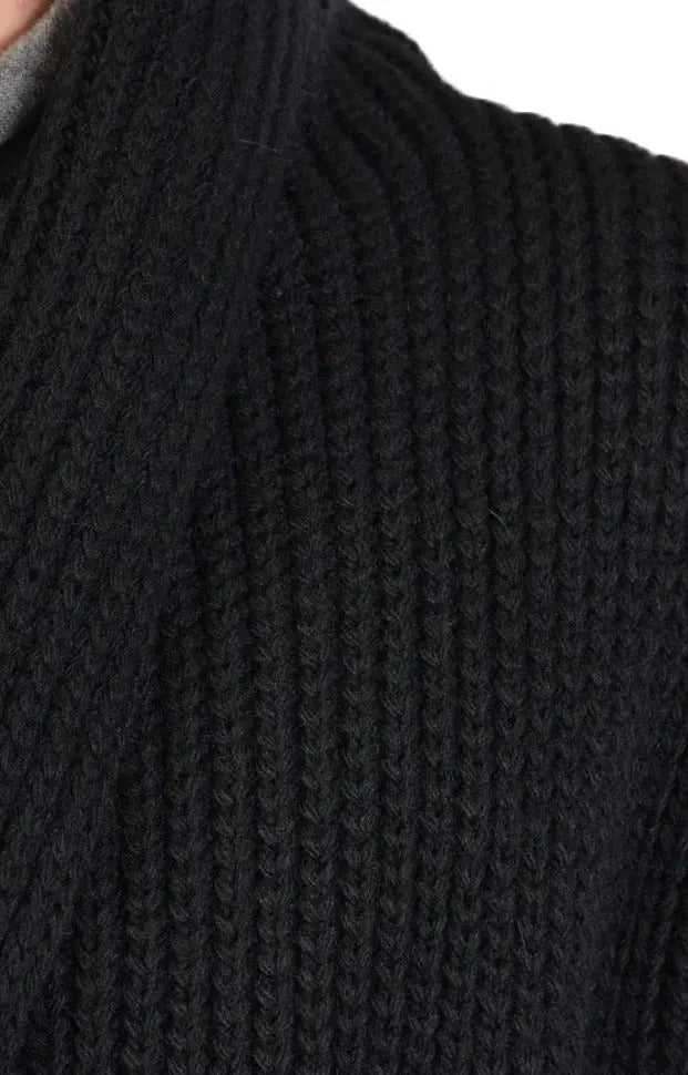 TR4J HOXLA2325 BLACK knit long cardigan