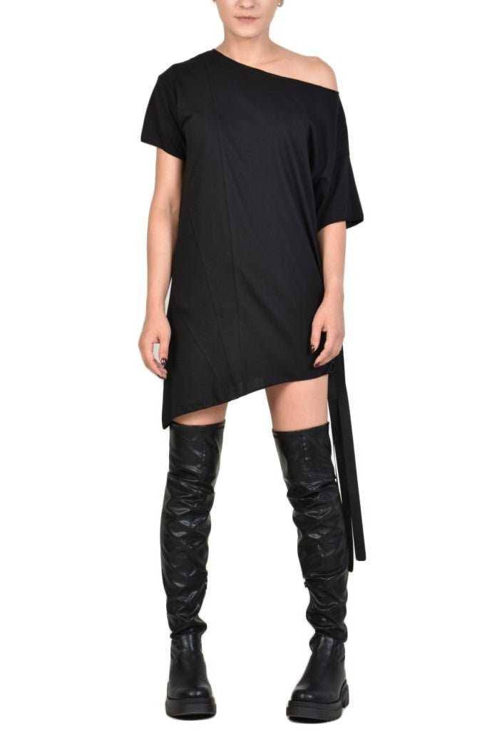 TR4M SIDE23 BLACK asymmetric t-shirt