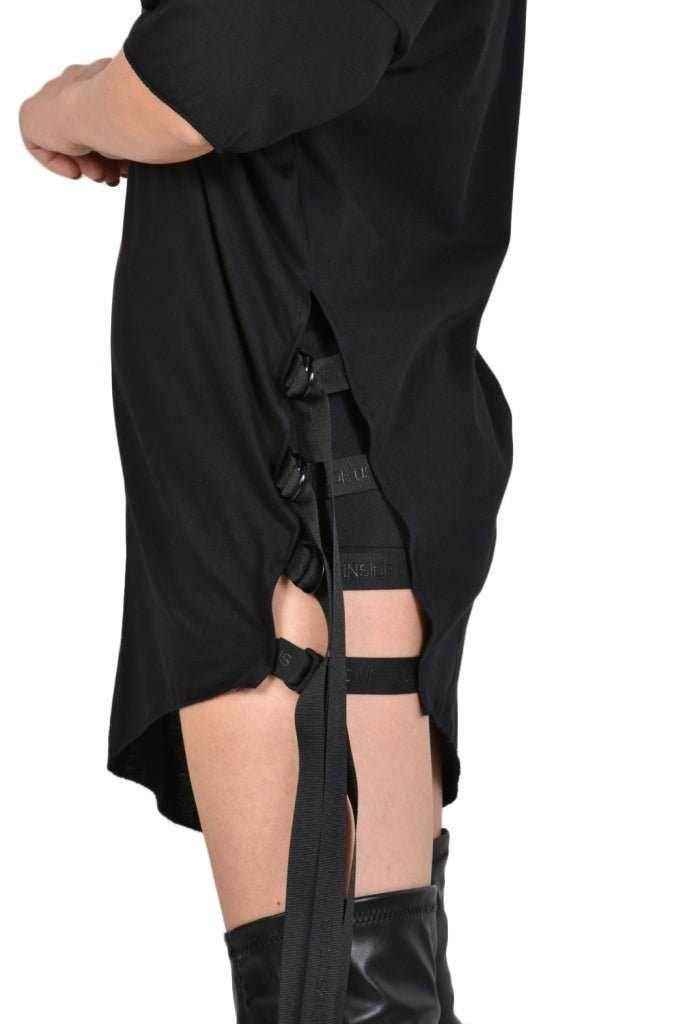 TR4M SIDE23 Black Asymmetric T-Shirt – Italian Women's