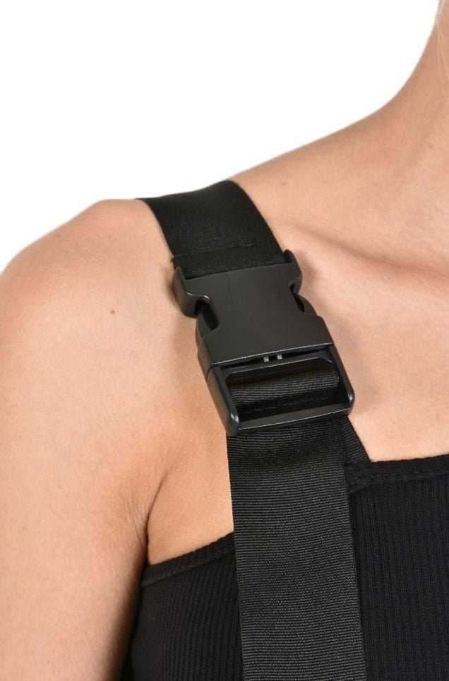 TR4M WEBY23 BLACK ribbed oneshoulder tube dress