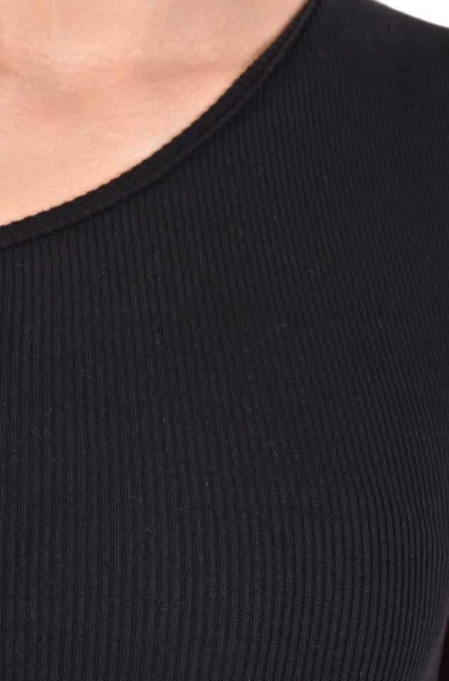 TR4M WEBY23 BLACK ribbed oneshoulder tube dress