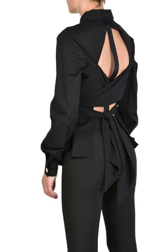 TR4O PARILLA23 BLACK Popeline Stretch Shirt