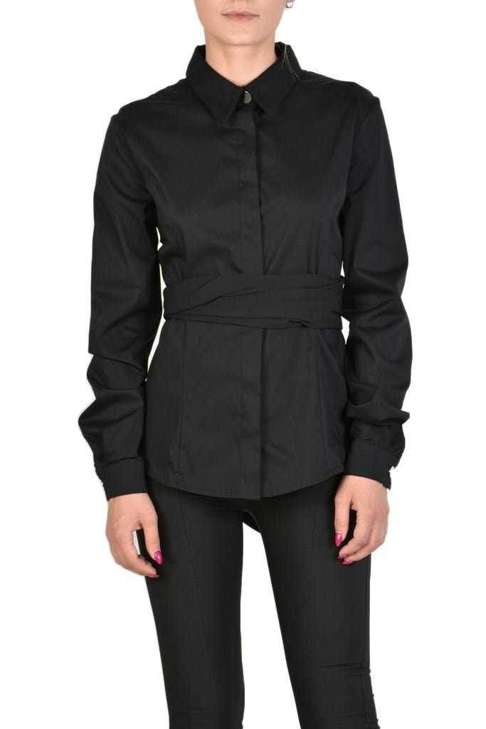 TR4O PARILLA23 BLACK Popeline Stretch Shirt