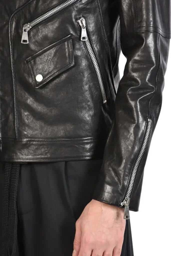 TRGCHIO223 BLACK vegetable tanned leather sport jacket