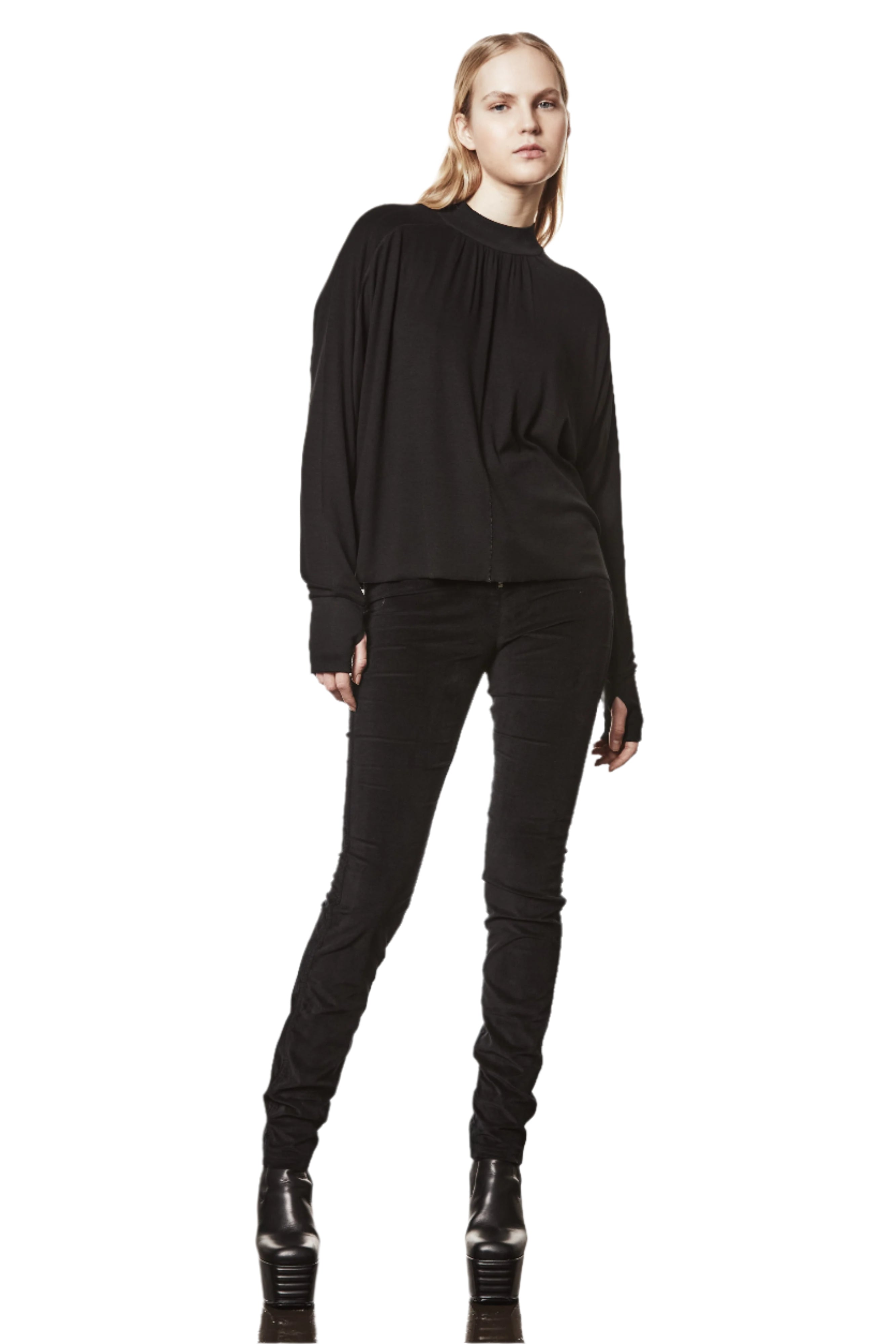W TS 60226 TOP WOMEN BLACK THOM KROM