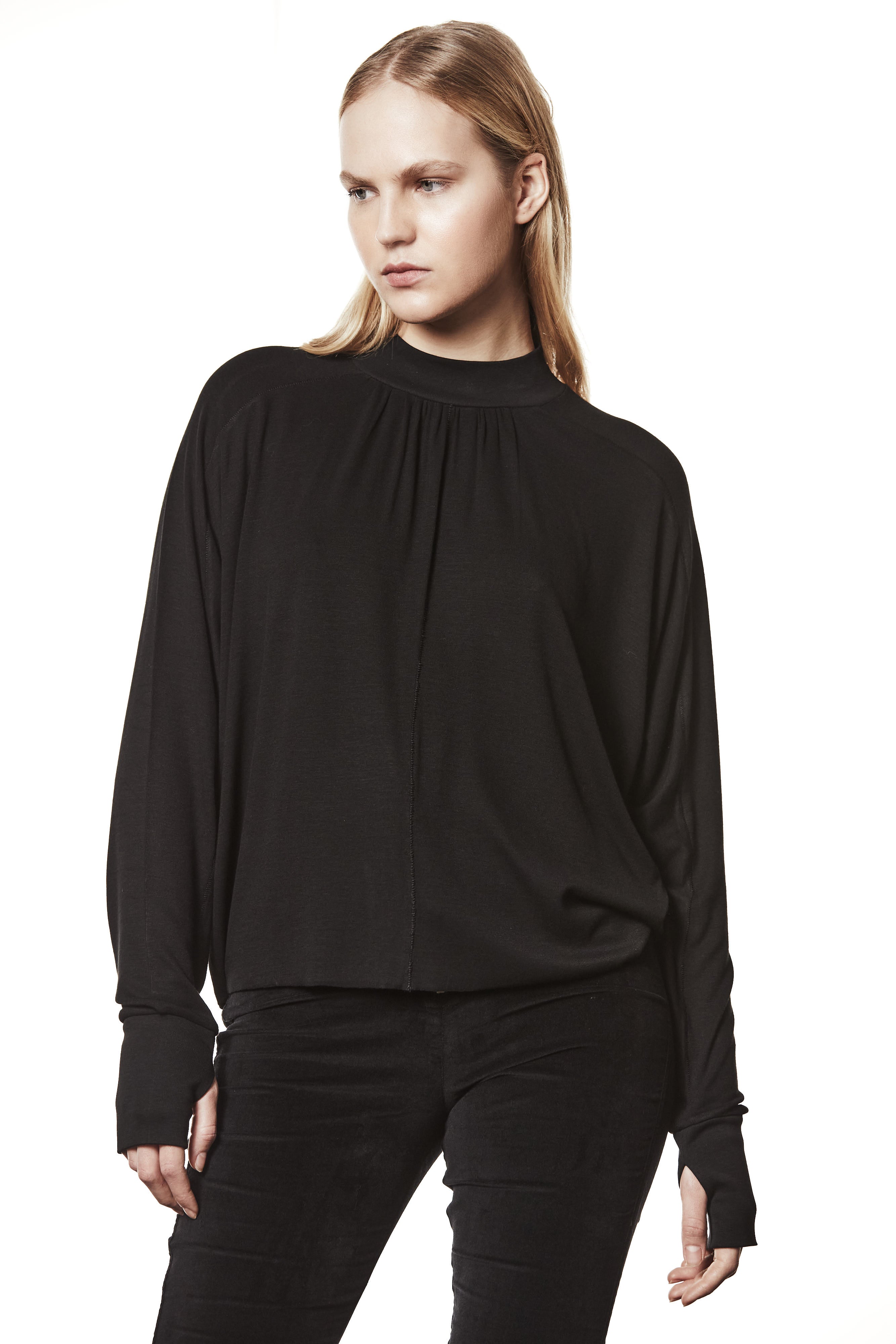 W TS 60226 TOP WOMEN BLACK THOM KROM