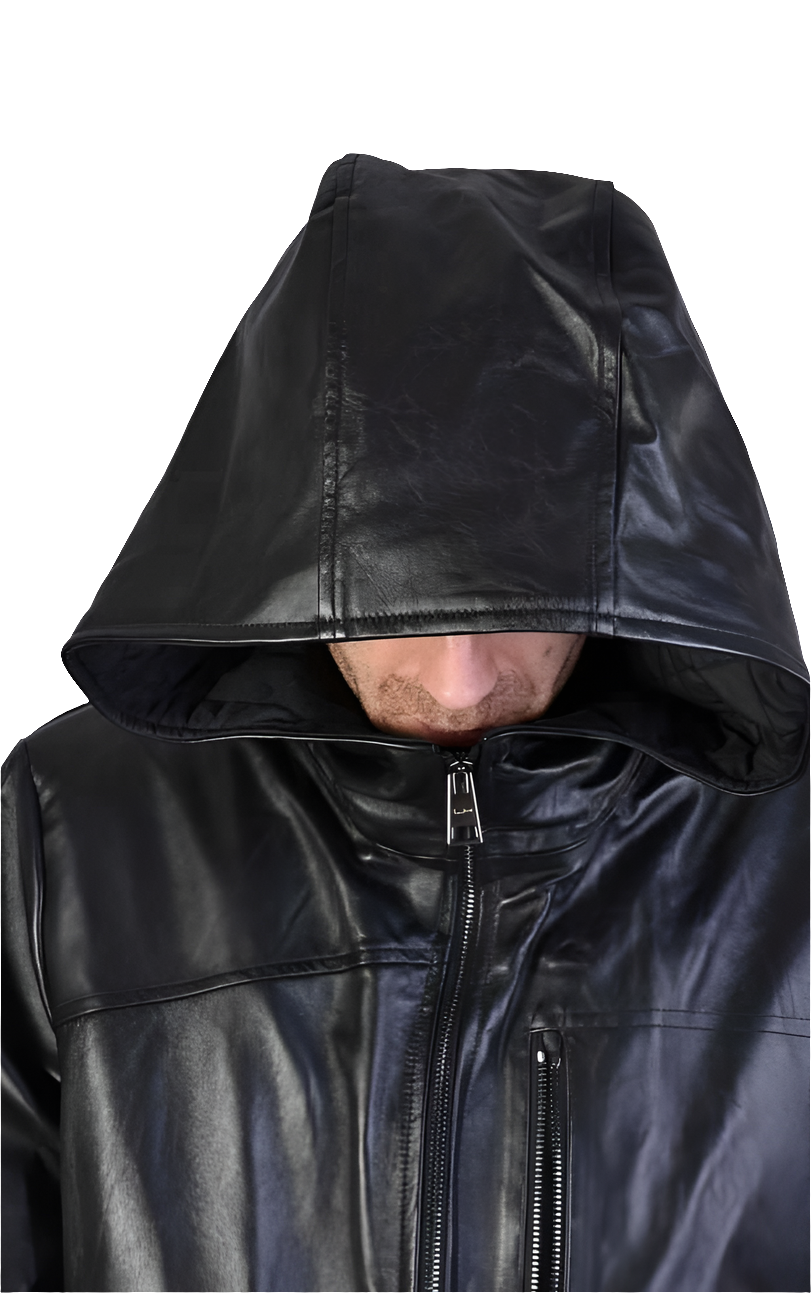 A33B LM005 Jacket - Black Vegetable Tanned Crumpled Leather Quilted Sport Italian Men's