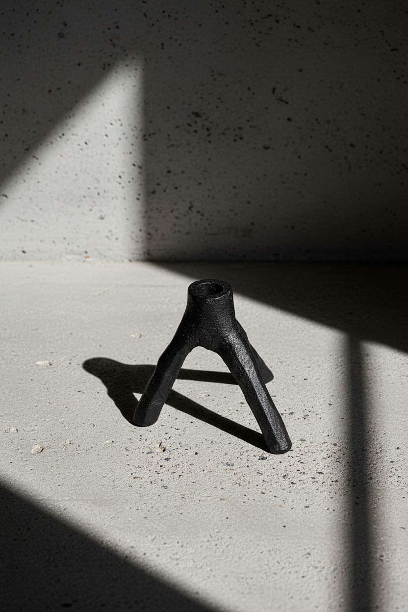 Black cast iron branch holder L 2