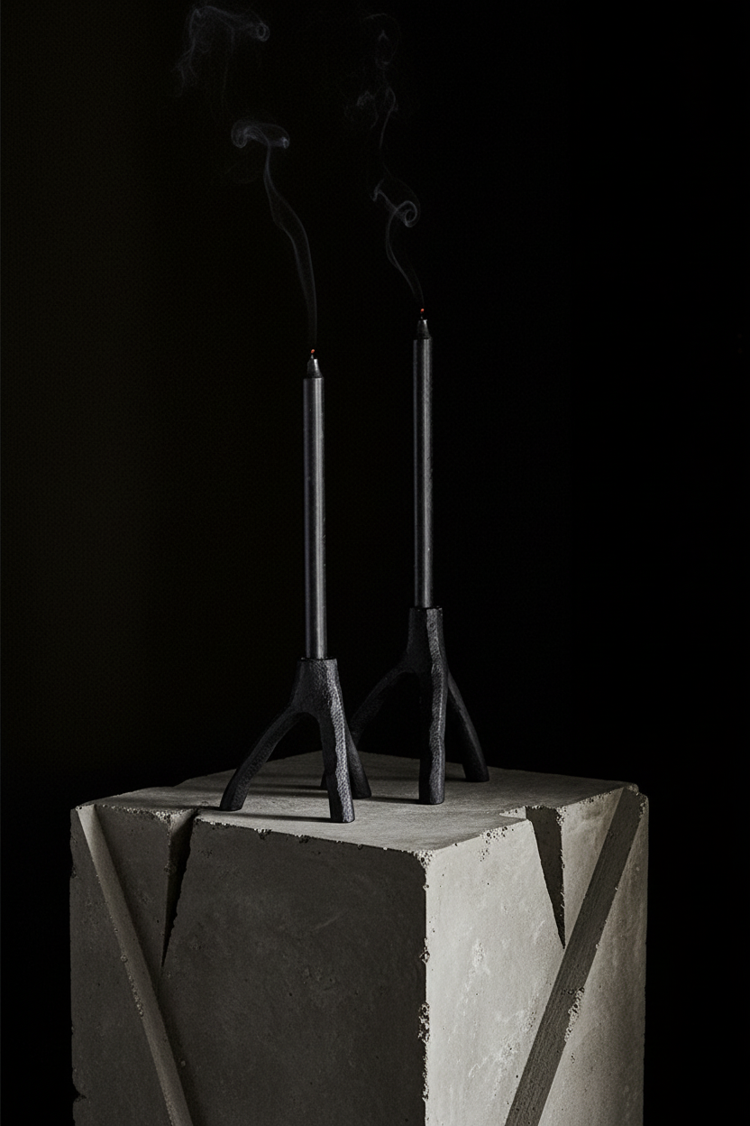 Black cast iron branch holder S 5