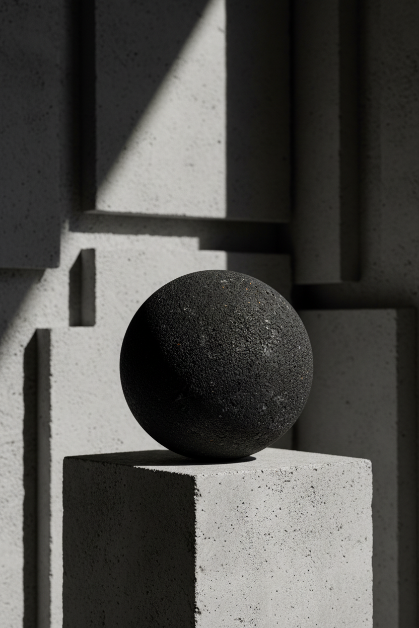 Black lava stone ball 2