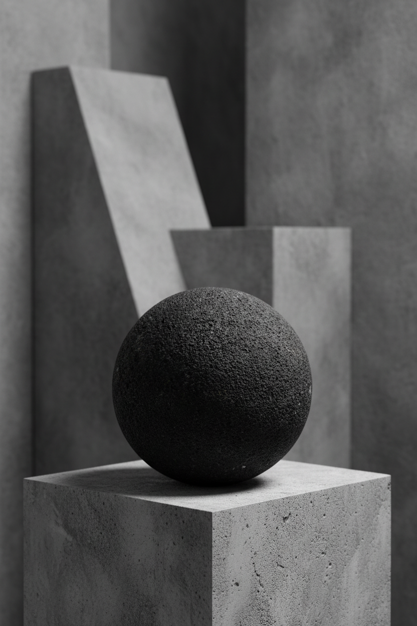 Black lava stone ball L 1