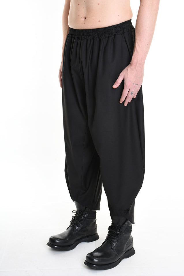 4M W5164 TROUSER Over Fluid UNISEX U Black LA HAINE INSIDE US