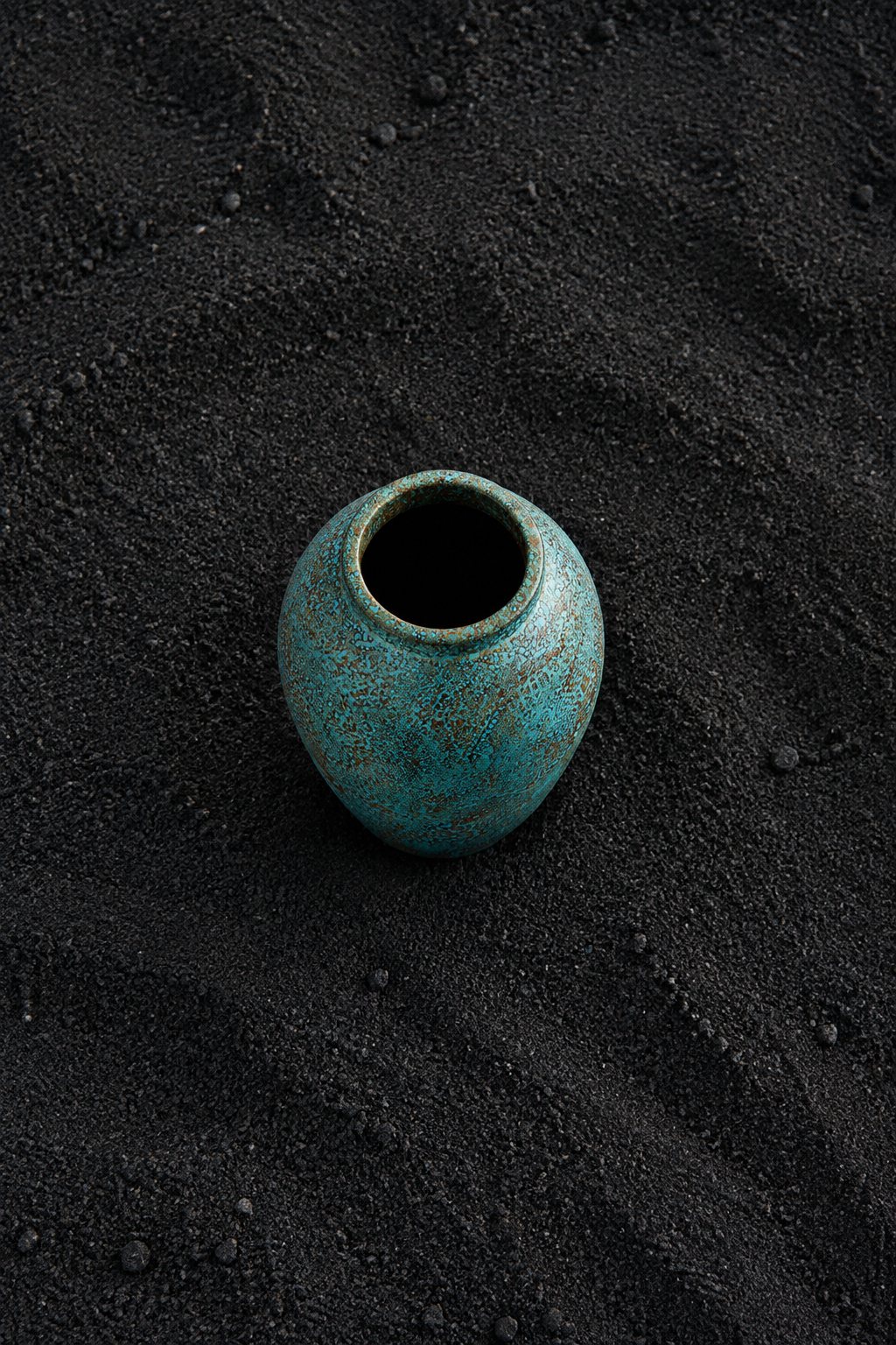 Overhead on black sand