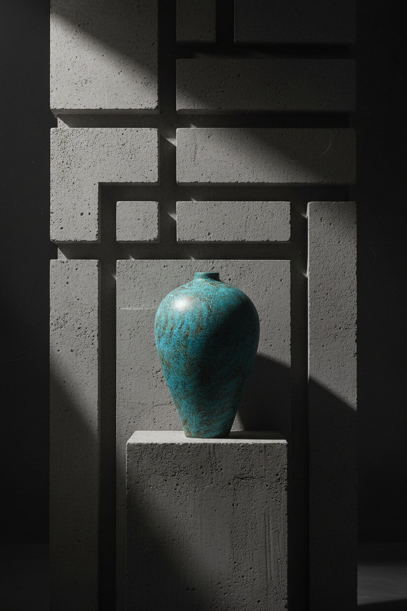 Turquoise vase portrait 3