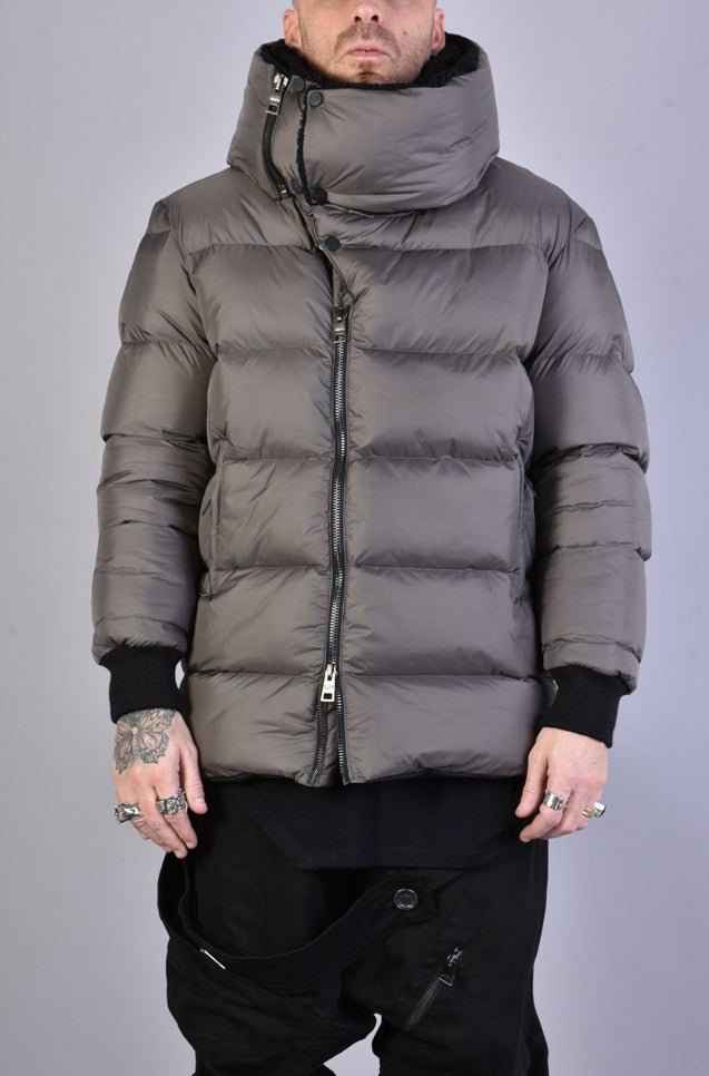 A33P LM03223 Jacket - Fango Down Nylon 360gr Faux Fur Lined Detachable Scarf Italian Men's