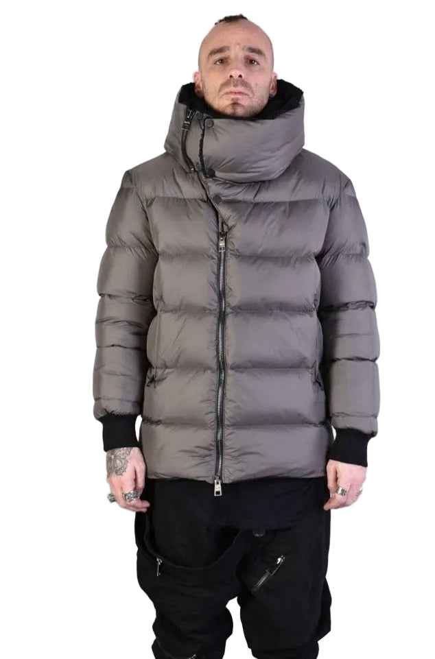 A33P LM03223 Jacket - Fango Down Nylon 360gr Faux Fur Lined Detachable Scarf Italian Men's