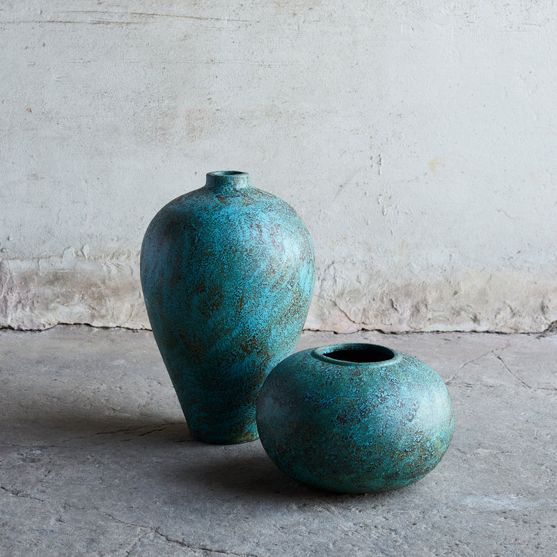 Jar Anchor 40 - Turquoise Terracotta - Ø40xH27,5 cm MUUBS