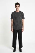 LA HAINE INSIDE US M1294 grey cold-dyed cotton T-shirt, full-length front view