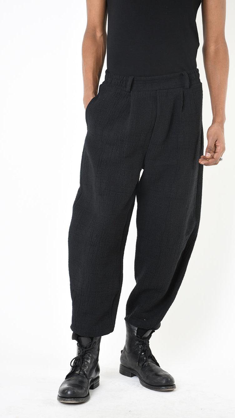 A33B LM18025 PANTALONE Cargo Over Cotone Operato 530gr. Nero