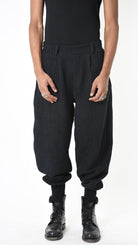 A33B LM18025 PANTALONE Cargo Over Cotone Operato 530gr. Nero