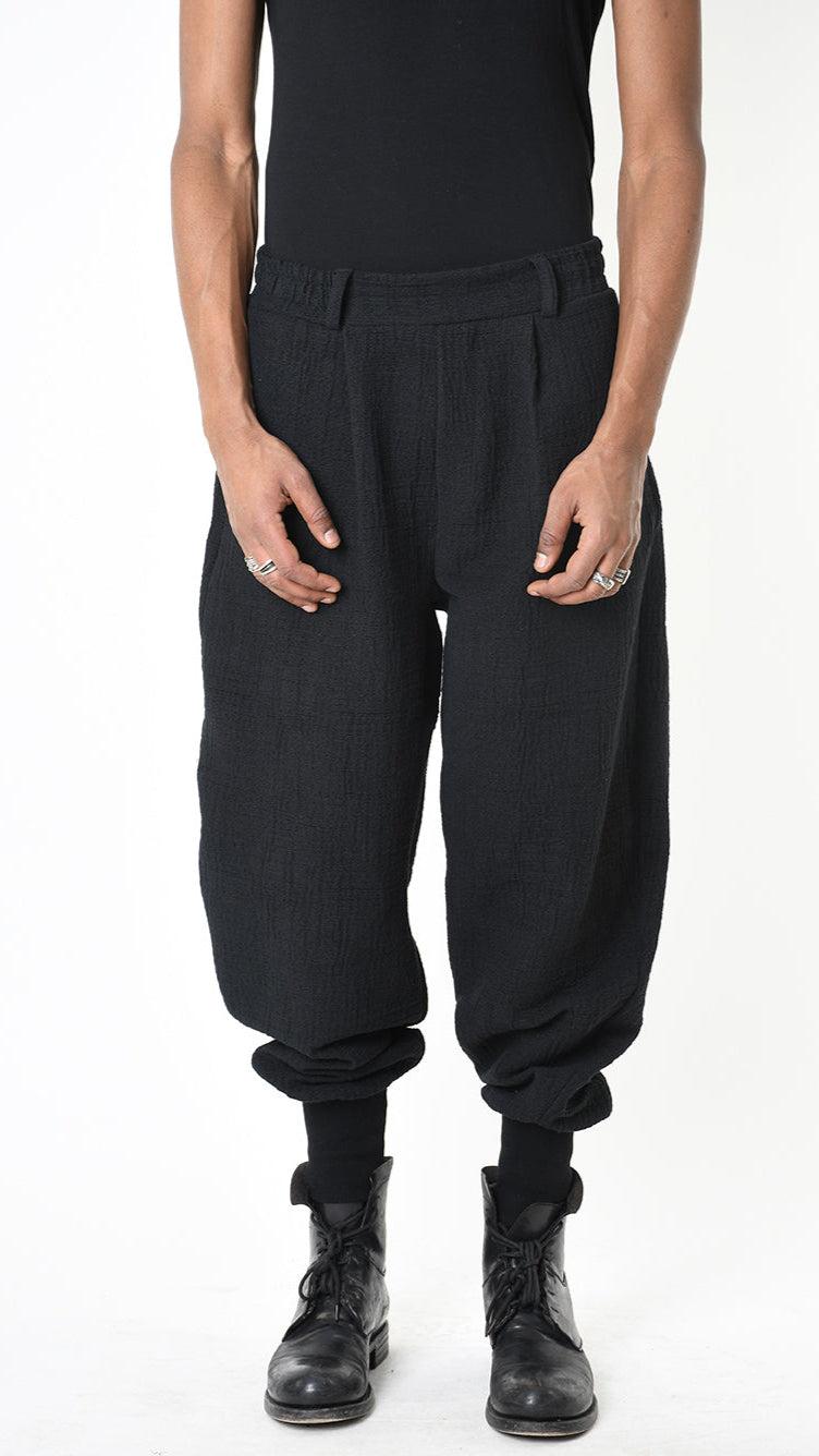 A33B LM18025 PANTALONE Cargo Over Cotone Operato 530gr. Nero