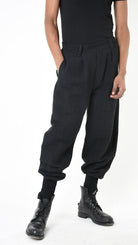 A33B LM18025 PANTALONE Cargo Over Cotone Operato 530gr. Nero