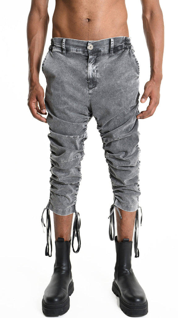 A33B M103325 TROUSER, marmorized grey, elastic waist, made in Italy.