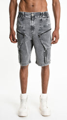 A33B M103525 SHORT Regular Cotton Stretch Marmorized Grey