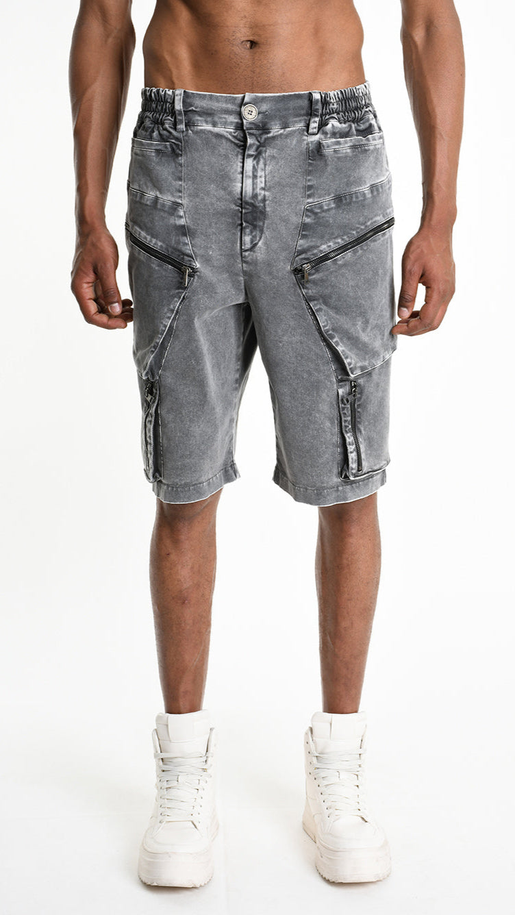 A33B M103525 SHORT Regular Cotton Stretch Marmorized Grey