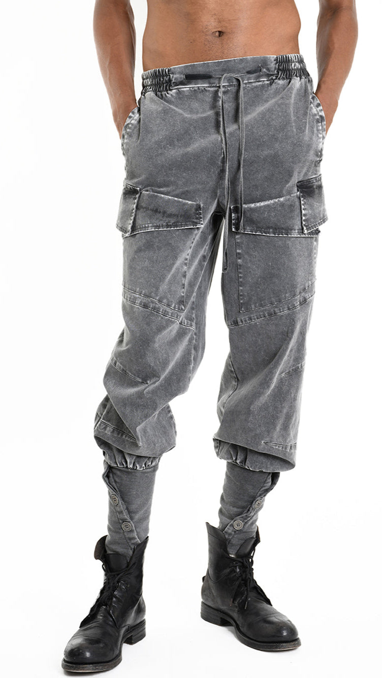 A33B M104125 TROUSER Cargo Cotton Stretch Marmorized Grey